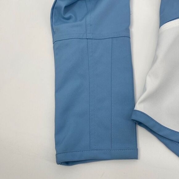 New Nike Play Up Lightweight Windbreaker Jacket Full Zip Pockets Blue White Larg - Picture 4 of 15